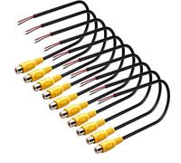 VISSQH Connettore RCA Maschio 10 Pezzi, Audio Pigtail Cavo, Prolunga per Altoparlanti Amplificatore Ricevitore (20cm/Giallo)