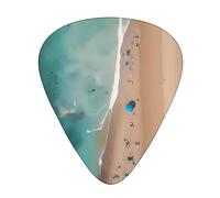 Vista aerea dei plettri Beachguitar Set da 12 pezzi, 3 spessori per chitarra acustica, basso, chitarra elettrica e altro ancora.