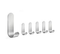 Vista Confezione da 6 ganci adesivi in acciaio inox SUS304, autoadesivi
