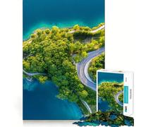 Vista dall'alto del Lago di Ledro - Puzzle da 1000 pezzi per adulti - Gioco rilassante - Bordo preciso - Regalo perfetto 38x52cm
