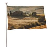 Vista della tipica bandiera del paesaggio della Toscana 119,4 x 177,8 cm bandiera da giardino stampata su entrambi i lati bandiera decorativa non sbiadisce bandiera da cortile con occhielli in ottone