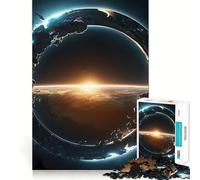 Vista dello spazio sulla Terra - Puzzle da 1000 pezzi per adolescenti - Gioco di logica stimolante - Divertimento e svago - Bordo trasparente - Oggetto da collezione 38x26cm