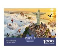 Vista di Cristo Redentore a Rio de Janeiro Puzzle in Legno Impermeabile Puzzles Da 1000 Pezzi Regali Per Adulti Impossibili Per Decorazioni Domestiche