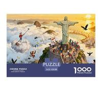 Vista di Cristo Redentore a Rio de Janeiro Puzzle in Legno Impermeabile Puzzles Da 1000 Pezzi Regali Per Adulti Divertenti Giochi Di Impegnativi