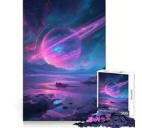 Vista di Saturno su un pianeta Puzzle da 1000 pezzi per adolescenti Puzzle facile da costruire Tempo libero Taglio preciso Regalo di Babbo Natale (38x26cm)