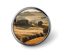 Vista di un tipico paesaggio toscano Distintivo rotondo Distintivo da bavero personalizzato Spille e bottoni in metallo leggero Spilla decorativa divertente e liscia Distintivi carini per uomo e don