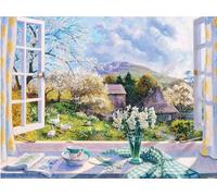 Vista Finestra 1000 Pcs Jigsaw Puzzle Alleviamento Dello Stress Puzzle Per Gioco Familiare,Adulto Alleviamento Dello Stress Pittura Puzzle Parete Decorazione,Puzzle Impossibili Gioco Di Abilità