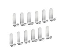 Vista Gancio adesivo in acciaio inox SUS304, autoadesivo, impermeabile, antiruggine, adesivo forte, ideale per bagno, cucina, argento, 12 pezzi