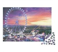 Vista nocturna de la rueda Ferris Puzzle 1000 Pezzi Cartone Resistente Per Collezionisti, Sfida Ultra Difficile, Gioco Festa, Miglior Regalo Per Appassionati Seri Di Puzzle 38x26cm/1000pcs