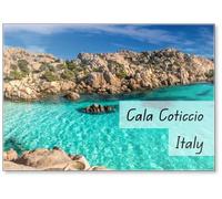 Vista panoramica di Cala Coticcio sull'Isola di Caprera, Situato nel Parco Nazionale dell'Arcipelago La Maddalena, Sardegna -Italia, Magnete Frigorifero