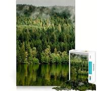 Vista parziale del puzzle del lago Grardmer per adulti, 1000 pezzi, gioco per la concentrazione e il relax, bordi stretti, Babbo Natale, scegli il tuo desiderio (38x26cm)