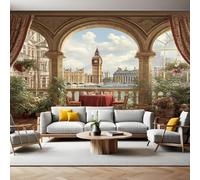 Vista Stradale Carta da Parati Fotografica Vista dell'arco della città Poster Giganti da Parete 400 x 280 cm Soggiorno Divano TV Hotel a Tema Corridoio di Lusso Sfondo Dipinto Murale