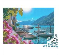 Vista sul Lago Paese Puzzle 1000 Pezzi per Adulti Gioco di Puzzle Carta Panorama Tranquillo Relax Interazione Casa Regalo 38x26cm/1000pcs