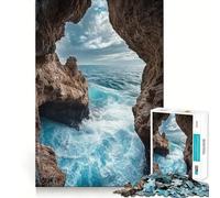 Vista sull'oceano dalla grotta - Puzzle da 1000 pezzi per adulti - Gioco di sfida mentale - Divertimento da fare insieme - Taglio di qualità (38x52cm)