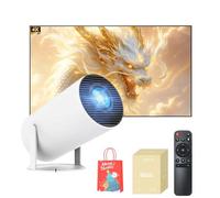 Vistacast - Mini proiettore intelligente a 210° con display extra large, proiettore per finestra del castello, schermo da 100 pollici da 2 m, 4k Uhd Plug and Play, Wi-Fi 6 e Bluetooth 5.4, oltre 4000