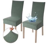 VISTE TU HOGAR Pack 2 Coprisedia da Pranzo e Casa 45-55 CM, 100% Poliestere di Alta Qualità, Impermeabile, Facile da Installare e Pulire, Design Jacquard, Verde Acqua