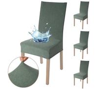 VISTE TU HOGAR Pack 4 Coprisedia da Pranzo e Casa 45-55 CM, 100% Poliestere di Alta Qualità, Impermeabile, Facile da Installare e Pulire, Design Jacquard, Verde Acqua