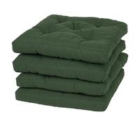 VISTE TU HOGAR Pack 4 Cuscini per Sedia, 40x40x5 CM, Effetto Tridimensionale, Imbottitura 100% Poliestere, Ideale per Sala da Pranzo, Terrazza,Ristorante, Colore Verde Militare, Prodotto in Spagna