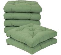 VISTE TU HOGAR Pack 6 Cuscini per Sedia, 40x40x5 CM, Effetto Tridimensionale, Imbottitura 100% Poliestere, Ideale per Sala da Pranzo, Terrazza, Ristorante,Verde Avocado, Prodotto in Spagna