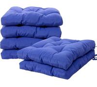 VISTE TU HOGAR Pack 6 Cuscini per Sedia, 45x45x5 CM, Effetto Tridimensionale, Imbottitura 100% Poliestere, Ideale per Sala da Pranzo, Terrazza e Ristorante,Blu, Prodotto in Spagna
