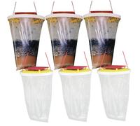 Vistnale 6PCS Fly Traps Outdoor Hanging, Disposable Transparent Fly Trap Bags, Large Capacity Bug Catcher for House Garden Horse Barn