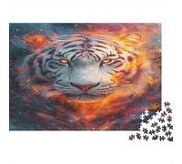 Visto di tigre di fuoco Puzzle 1000 Pezzi In Resistente E Durevole, Un Busta Di Puzzle A Rompicapo Per Enigma Per Il Relax Mentale, Ideale Per Vacanza Relax, Puzzle 70x50cm/1000pc