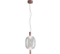 VISTOSI RIFLESSO SP 2 Lampada a sospensione Rame satinato 2 Cristallo trasparente LED 2700 K