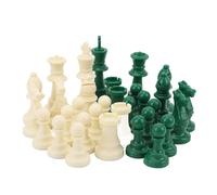 Vistreck 32 Pezzi degli Scacchi Internazionali Verdi e - Statuine degli Scacchi in Plastica Robusta con Fondo in Feltro per Un Gameplay Migliorato
