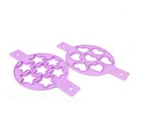 Vistreck Anello per Pancake all' in Silicone Antiaderente da 2 Pezzi con Manico - A Forma di Stella e Cuore per Cucinare Facilmente la Colazione