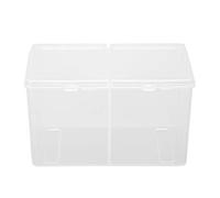 Vistreck Contenitore per Dischetti e Bastoncini di Cotone Trasparenti con 2 Griglie per Conservare Smalti e Glitter