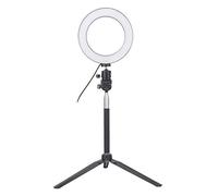 Vistreck Luce Anulare LED USB da 6 Pollici con Treppiede e Bastone per Selfie - Luce di Riempimento Dimmerabile per Fotografia, Video e Streaming