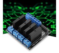 Vistreck Modulo relè a Stato Solido a 4 DC-AC 5V Actuator Ad Alto Livello con Fusibile da 2A
