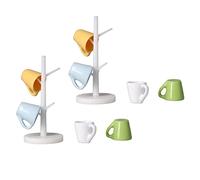 Vistreck Portabicchieri e Mini Set di Tazze per Casa delle Bambole per Cucina e Sala da Pranzo - 4 Opzioni di Colore (Portabicchieri + bicchiere in quadricromia)