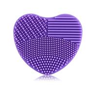 Vistreck Pulisci Pennelli per Trucco in Silicone a Forma di Cuore - Tappetino Cosmetico Portatile per Pennelli e Spugne (Viola lavanda)