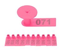 Vistreck Segni Numerati delle Marche Auricolari, Orecchini in Rame e Plastica TPU per Mucca, Cane, Cervo, Cavallo, Identificazione degli Animali da Fattoria, Gestione del Monitoraggio degli (Rosa