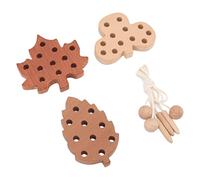 Vistreck Set di Giocattoli con Foglie Onali da Infilare - Kit di Gioco Interattivo in Legno per Lo Sviluppo del Bambino