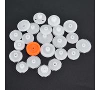 Vistreck Set di Ingranaggi in Plastica da 75 Pezzi per Giocattolo Motore Robot Fai-da-Te - Include Pulegge, Vermi e Accessori
