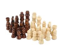 Vistreck Set di Pezzi degli Scacchi in Legno Bicolore da 32 Pezzi: Figure di Scacchi Internazionali Ideali per Bambini e Adulti