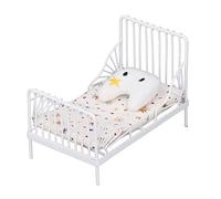 Vistreck Set Mini Letto per Casa delle Bambole in Scala 1:12 con Struttura in Metallo e Cuscino Decorativo, Design Realistico per la Camera da Letto della Casa delle Bambole (Modello a stella)