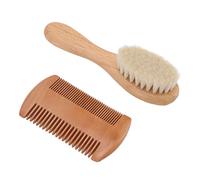 Vistreck Set Spazzola e Pettine per Capelli in Legno per bambini: Spazzola Morbida in Pelo di Capra e Pettine Bifacciale la Cura dei Capelli del Neonato