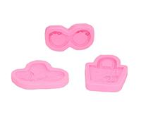 Vistreck Stampi in Silicone per Torte Fondente da 3 Pezzi per Lavoretti di Cho Te, Cappelli, Borse e Occhiali da Sole