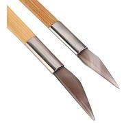 Vistreck Strumento per Lucidare Gioielli con Coltello in Agata con Manico in Legno da 2 Pezzi per Lucidare Accessori Oro e Argento