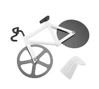 Vistreck Tagliapizza Ycle Alla moda: Elegante Tritatutto a Doppia Ruota per Affettare Facilmente la Pizza (Bianco)