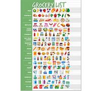 Visual Grocery List - Blocco magnetico per frigorifero, con lista della spesa, per frigorifero, 15,2 x 22,9 cm, 50 fogli a strappo, agenda settimanale per pianificazione dei pasti, menù, cibo e generi alimentari