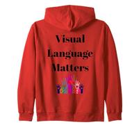 Visual Language Matters Sordo ASL Segno Inclusione Design Felpa con Cappuccio
