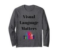 Visual Language Matters Sordo ASL Segno Inclusione Design Maglia a Manica
