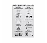 Visual Photography Guide Canvas Print Mastering Composition Rules Inspirational Art for Office Studio(Framed,12x18inch(30x45cm))