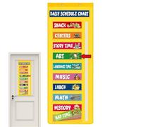 Visual Schedule Chart - Polyester 129.5x45.7x1cm | Daily Schedule | Kids Planner | Educational Wall Organizer For Children, Time Management, Routines, Classroom Use, Home Learning,