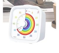 Visual Timer for Classroom - Rainbow Disk Countdown | 60-Minute Pvc Silent Timer with Protective Case Feature, Compact Study Accessory for Students Kids Adults, Teaching Tool for School