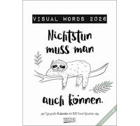 Visual Words 2026: Typo-Art Wochenkalender. Jede Woche ein neuer Spruch. Klimaneutrale Produktion.
